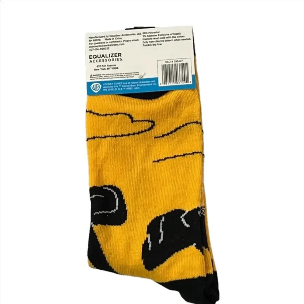 4/$25 Warner Bros. Daffy Duck Crew Socks New Looney Tunes Novelty Socks Unisex
